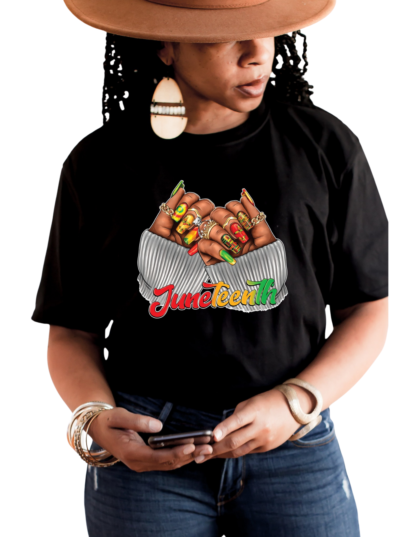 Juneteenth Nails Black Woman