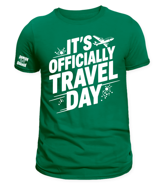 D&Q Exp 'It's Officially Travel Day' White print