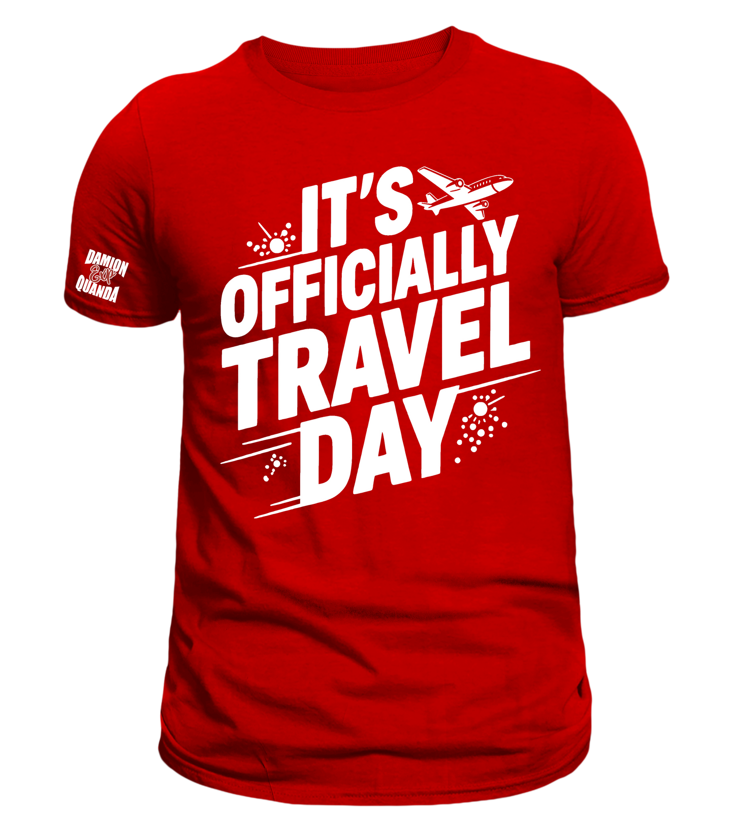 D&Q Exp 'It's Officially Travel Day' White print
