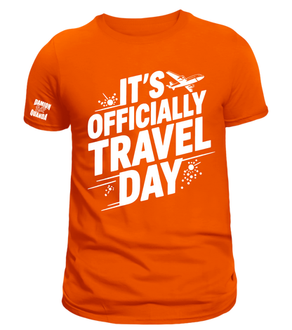 D&Q Exp 'It's Officially Travel Day' White print